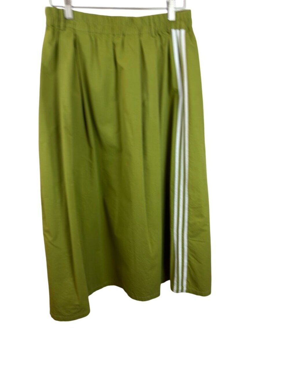 Gigio Muted Green Freedom Skirt Athletic Track Striped Midi Size L